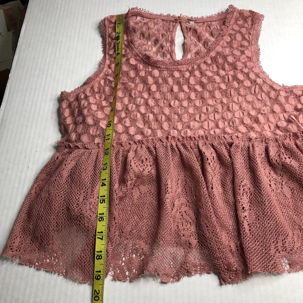 Free People Lace Ruffle Sleeveless Crop Tank Top - Picture 6 of 7